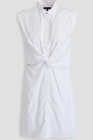 RAG&BONE Louisa twisted cotton-poplin mini shirt dress