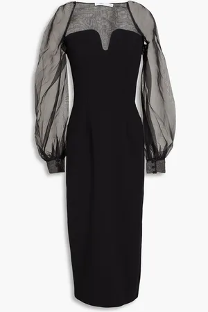 Safiyaa Catalina organza and crepe midi dress