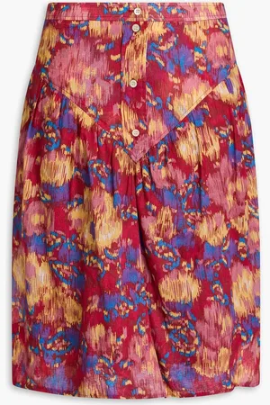 Marant Etoile Monya printed cotton-voile skirt - Red