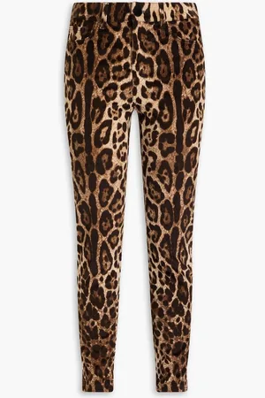 Dolce & Gabbana Leopard-print cotton-blend corduroy skinny pants