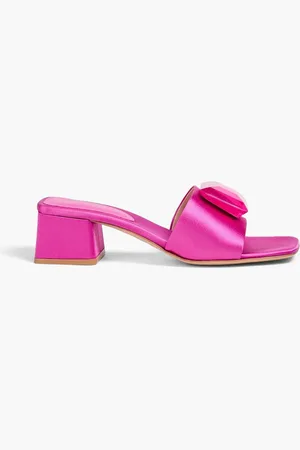 Gianvito Rossi Jaipur crystal-embellished satin mules - Pink