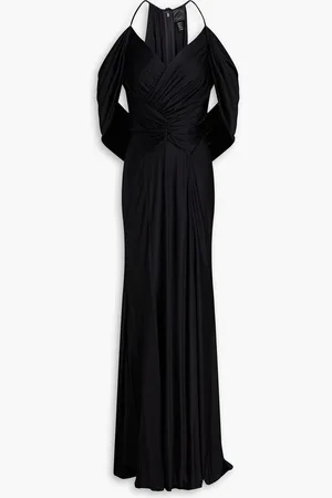 HUISHAN ZHANG Bernice draped satin-jersey gown