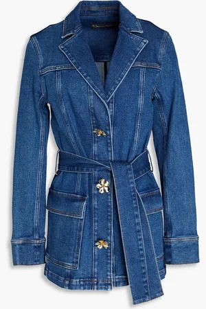 Oscar de la Renta Button-embellished denim jacket - Blue