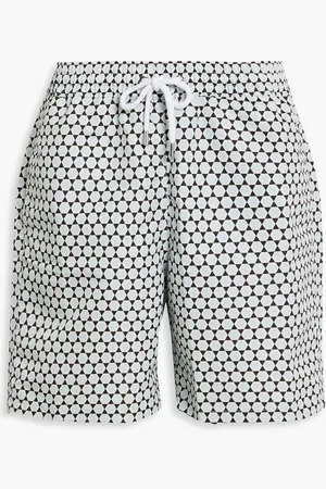 Frescobol Carioca Long-length printed swim shorts - Blue