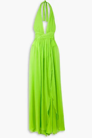 Retrofete Zion silk-chiffon halterneck maxi dress - Green