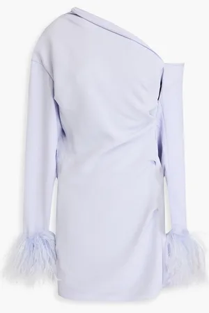 16Arlington Adelaide feather-embellished crepe mini dress - Purple