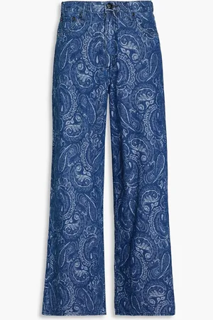 RAG&BONE Sofie paisley-print high-rise wide-leg jeans - Blue