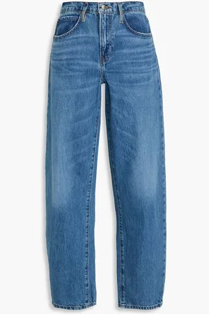 Frame High-rise barrel-leg jeans - Blue
