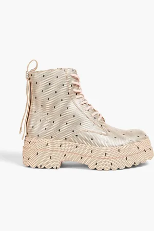 RED(V) Printed leather ankle boots - Pink