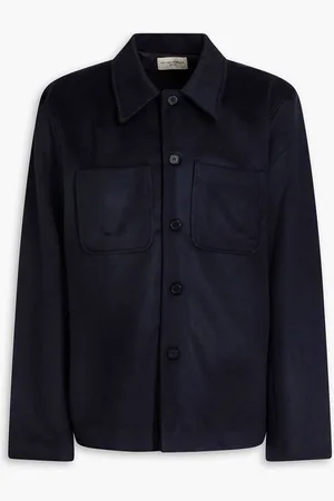 OFFICINE GENERALE Harrison wool and cashmere-blend felt jacket - Blue