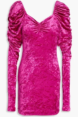 ROTATE Ruched crushed-velvet mini dress - Pink