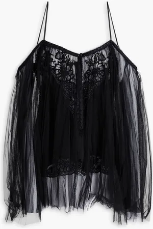 Alexander Wang Cold-shoulder silk-tulle top