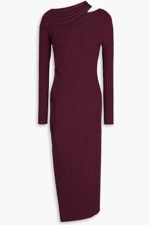 Diane von Furstenberg Cassie cutout ribbed-knit midi dress