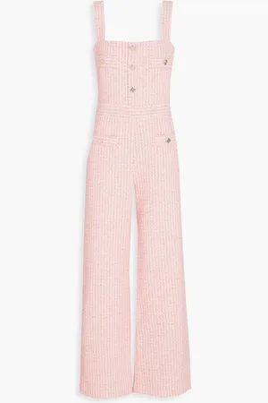 Maje Embellished metallic cotton-blend tweed jumpsuit - Pink