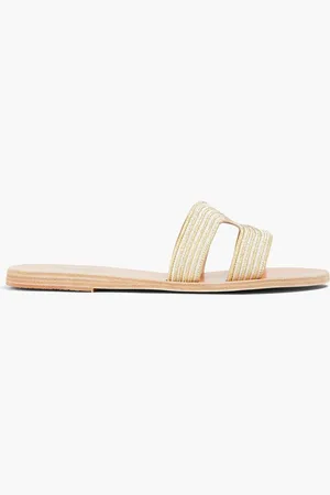 Ancient Greek Sandals Kentima metallic embroidered leather sandals - Metallic