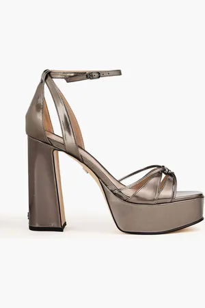 Sam Edelman Kamille metallic faux patent-leather platform sandals - Metallic