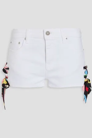 Puccini Silk-trimmed denim shorts