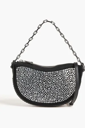 IRO Crystal-embellished suede cross-body bag