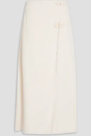 By Malene Birger Esra embellished crepe midi skirt - White