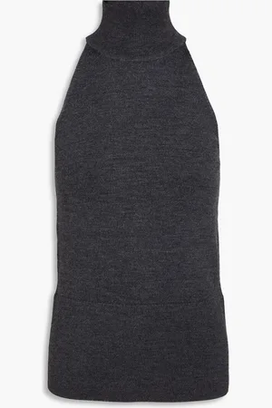 Totême Ribbed wool-blend turtleneck top - Gray