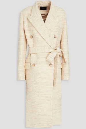 Joseph Double-breasted cotton-blend tweed coat - White