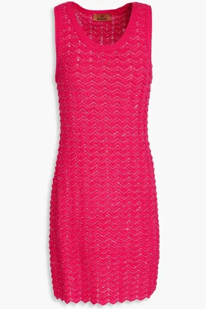 Missoni Sequined crochet-knit mini dress - Pink