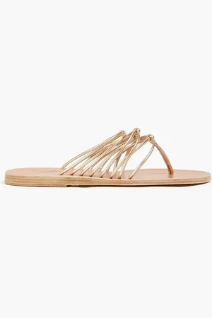 Ancient Greek Sandals Iria knotted metallic faux leather sandals - Metallic