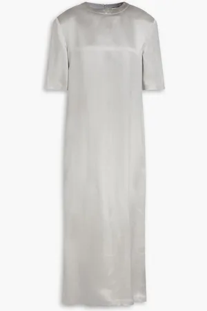 Loulou Studio Tuga silk-blend satin midi dress - Gray