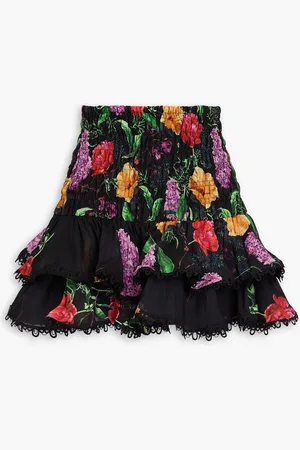 CHARO RUIZ IBIZA Gladi tiered floral-print cotton-blend voile mini skirt