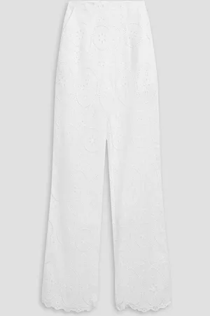CHARO RUIZ IBIZA Brigid broderie anglaise cotton-blend wide-leg pants