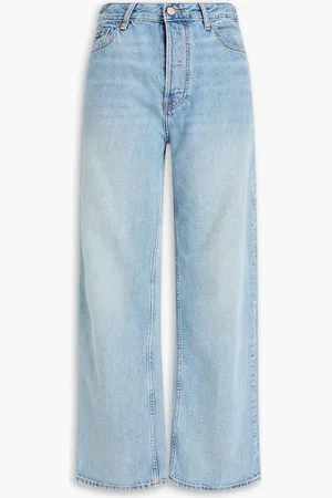 Ganni Faded high-rise straight-leg jeans - Blue