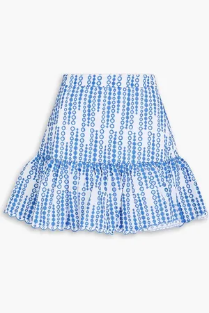 CHARO RUIZ IBIZA Formentera gathered broderie anglaise cotton-blend mini skirt