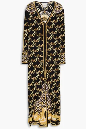 Camilla Crystal-embellished printed silk crepe de chine midi dress