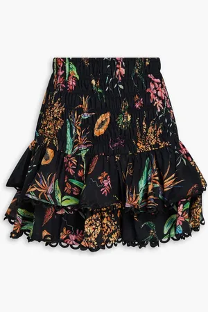 CHARO RUIZ IBIZA Tiered printed cotton-voile mini skirt