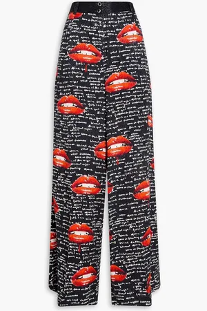 Camilla Printed satin-jacquard wide-leg pants