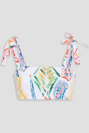 CHARO RUIZ IBIZA Angelica shirred printed bikini top