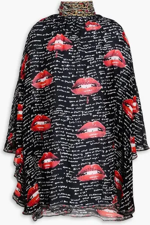 Camilla Crystal-embellished printed silk crepe de chine blouse