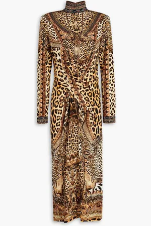 Camilla Crystal-embellished leopard-print stretch-jersey midi dress