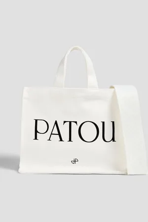 Patou Logo-print canvas tote - White