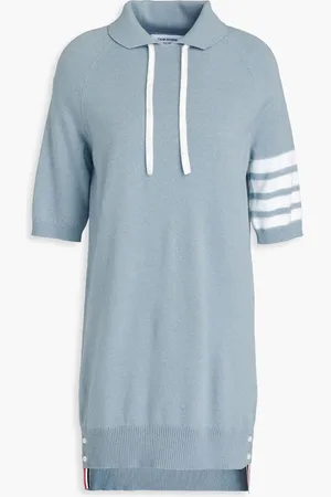 Thom Browne Striped wool mini shirt dress - Blue