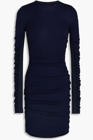 Jacquemus Ruched ribbed-knit mini dress - Blue