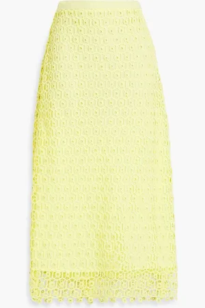 Simkhai Karolina eyelet-embellished lace midi skirt