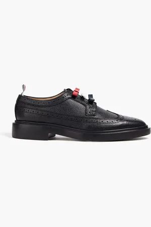 Thom Browne Bow-detailed pebbled-leather brogues