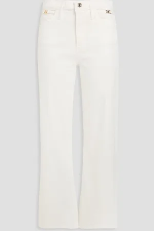 Maje Embellished high-rise straight-leg jeans
