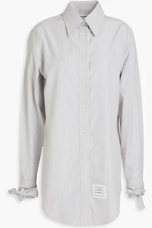 Thom Browne Striped silk and cotton-blend poplin shirt