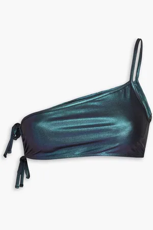 Rick Owens Taco one-shoulder iridescent bikini top - Blue