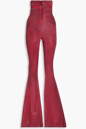 Rick Owens Waxed high-rise flared jeans - Red