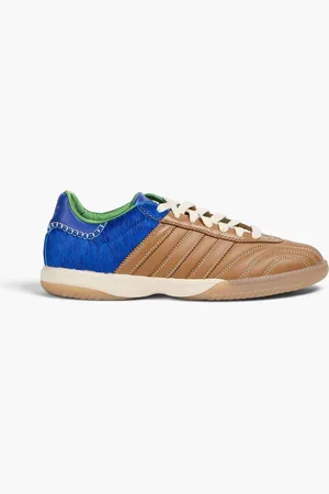 adidas Samba quilted leather and calf hair sneakers - Brown