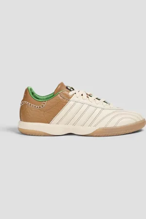 adidas Samba quilted smooth and pebbled-leather sneakers - White