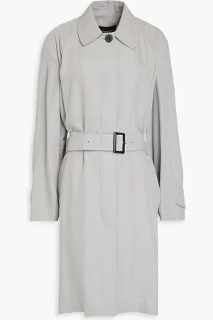 Emporio Armani Belted cupro-blend twill coat
